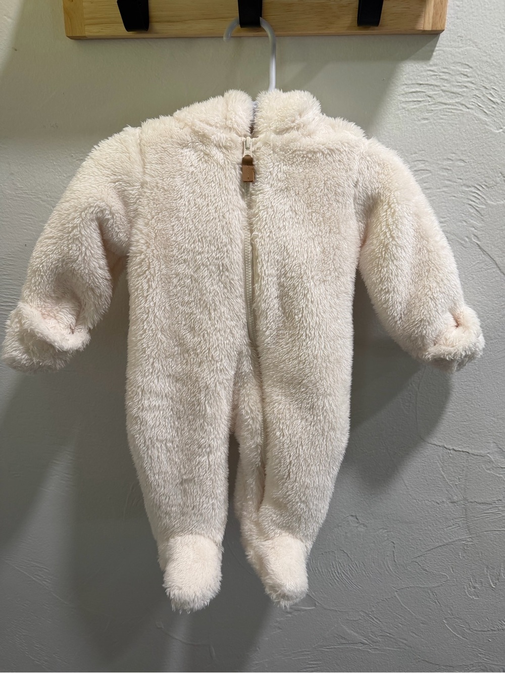 Carter's Baby Sherpa Hooded Long-Sleeve Jumpsuit - White